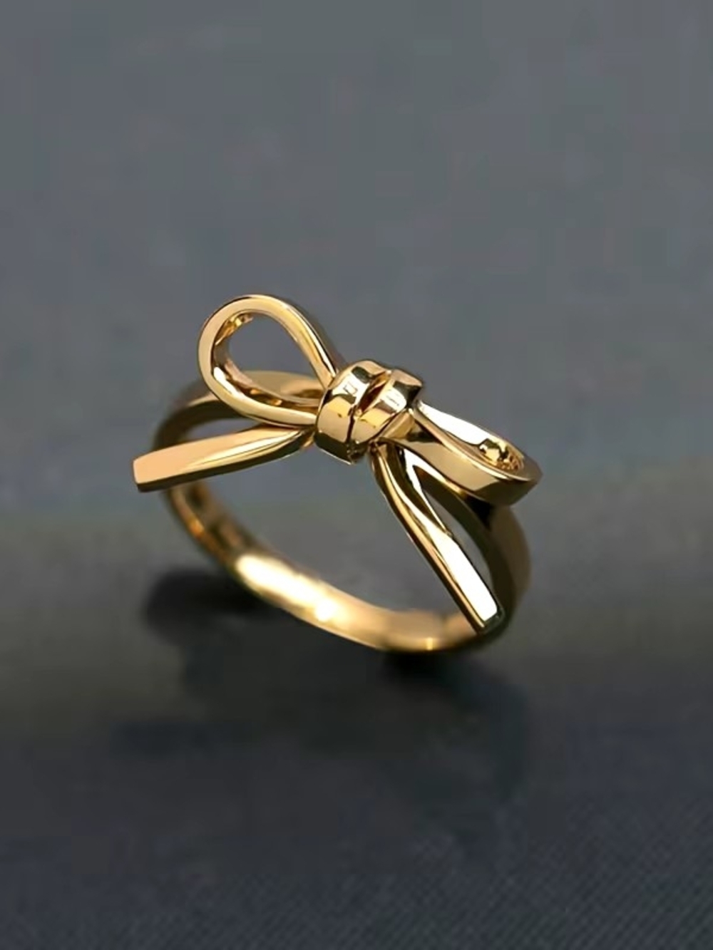 Size 7 Gold Bow Ring - Elegant Womens Jewelry